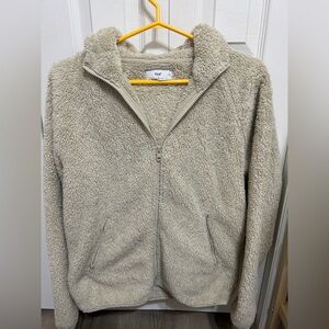 SUNDAY BEST Aritzia Sherpa Zip-Up Full Length Sweater (S)